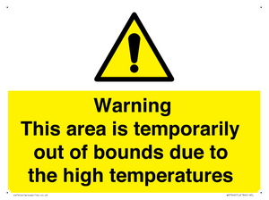 Warning This area is temporarily out of bounds due to the high temperatures